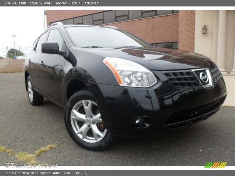 Wicked Black / Black/Red 2009 Nissan Rogue SL AWD