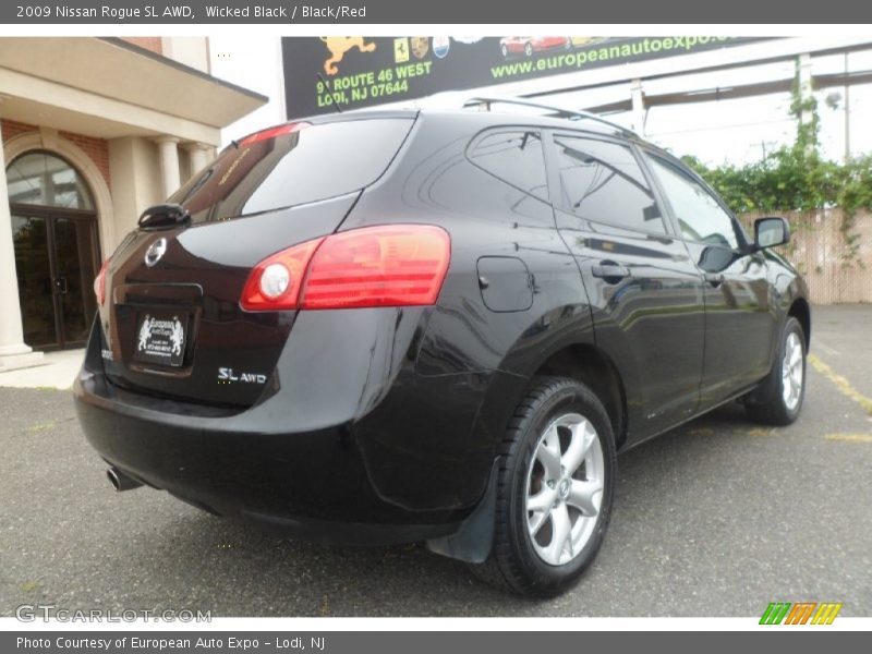 Wicked Black / Black/Red 2009 Nissan Rogue SL AWD