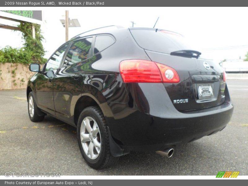 Wicked Black / Black/Red 2009 Nissan Rogue SL AWD