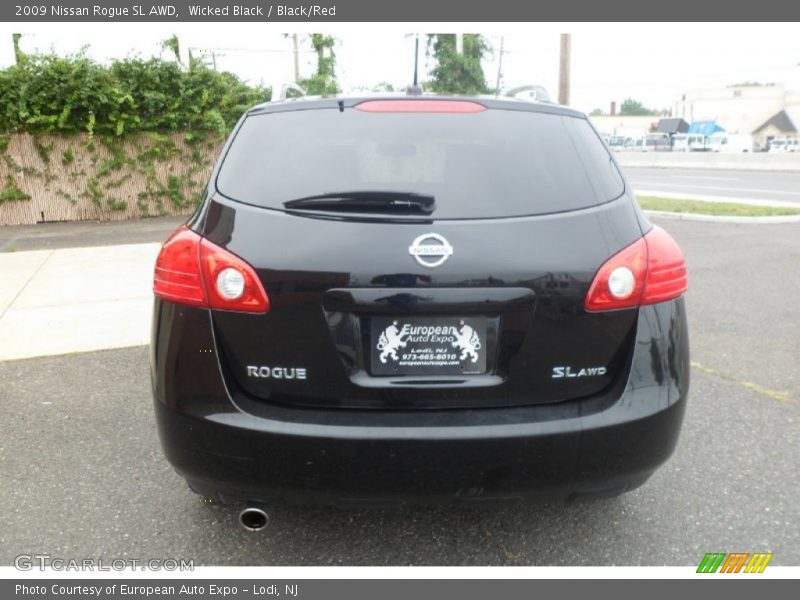 Wicked Black / Black/Red 2009 Nissan Rogue SL AWD