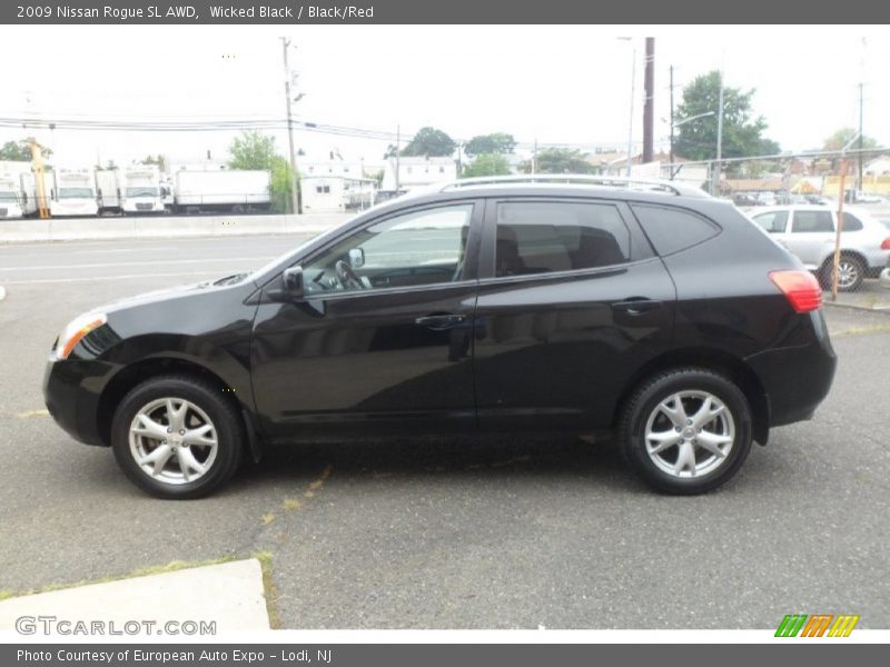 Wicked Black / Black/Red 2009 Nissan Rogue SL AWD