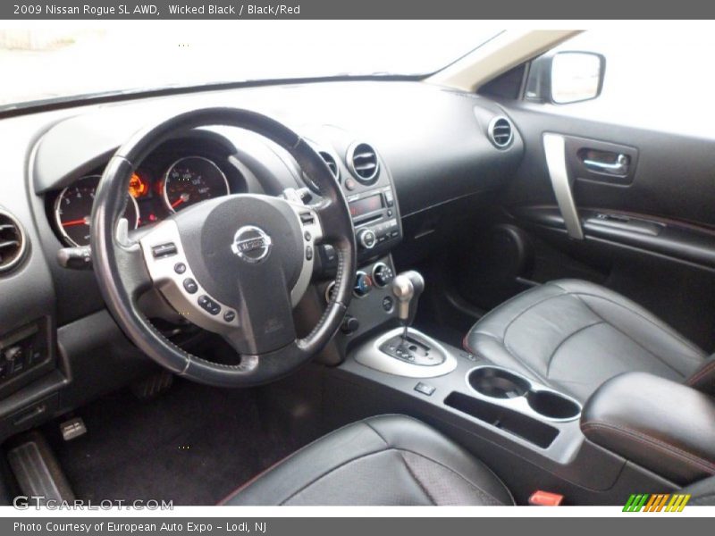 Wicked Black / Black/Red 2009 Nissan Rogue SL AWD