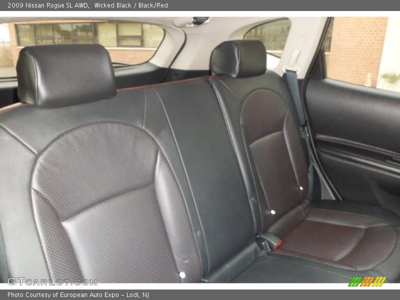 Wicked Black / Black/Red 2009 Nissan Rogue SL AWD