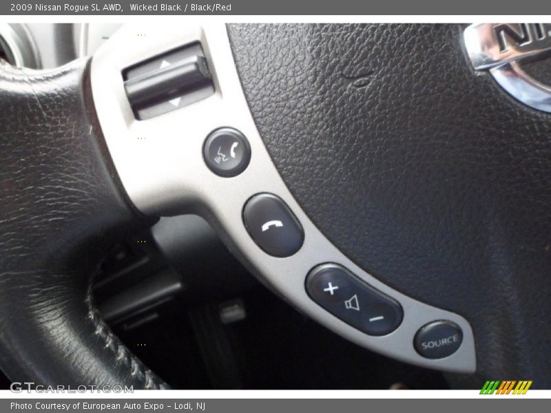 Wicked Black / Black/Red 2009 Nissan Rogue SL AWD
