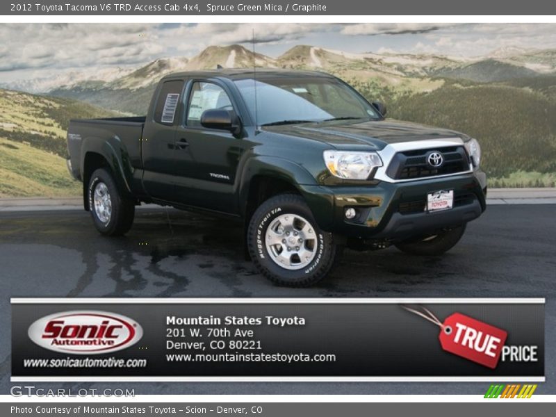 Spruce Green Mica / Graphite 2012 Toyota Tacoma V6 TRD Access Cab 4x4