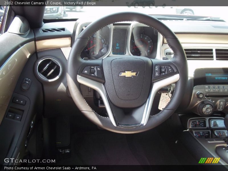 Victory Red / Beige 2012 Chevrolet Camaro LT Coupe