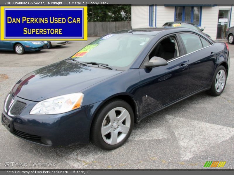 Midnight Blue Metallic / Ebony Black 2008 Pontiac G6 Sedan