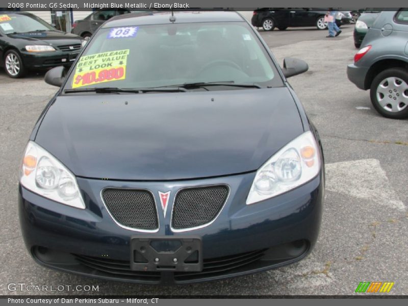 Midnight Blue Metallic / Ebony Black 2008 Pontiac G6 Sedan