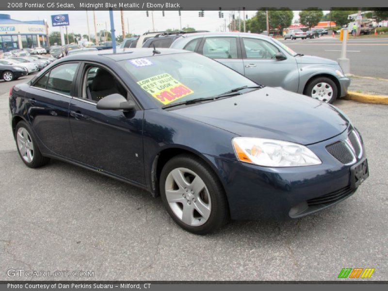 Midnight Blue Metallic / Ebony Black 2008 Pontiac G6 Sedan