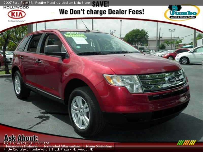 Redfire Metallic / Medium Light Stone 2007 Ford Edge SE
