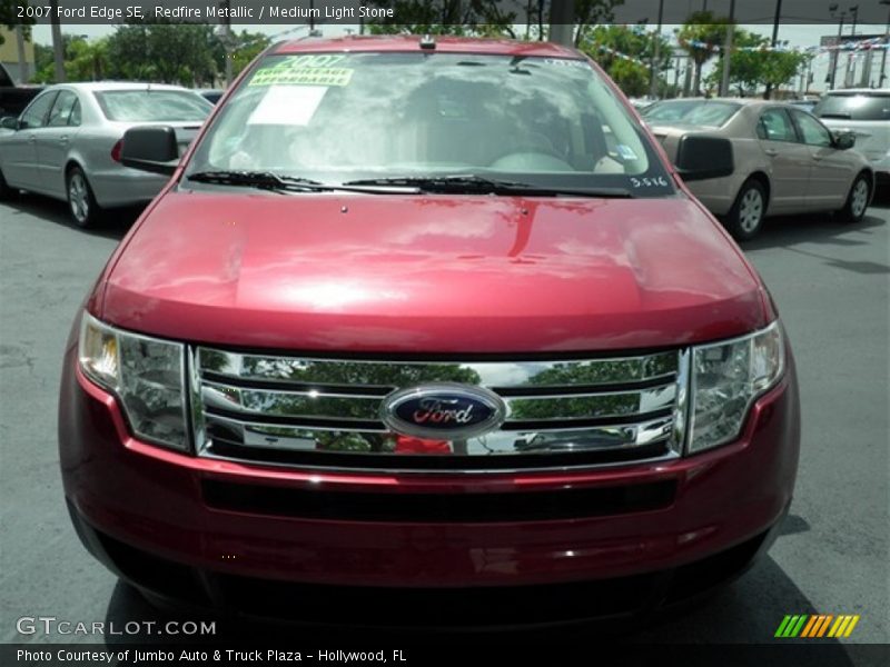 Redfire Metallic / Medium Light Stone 2007 Ford Edge SE