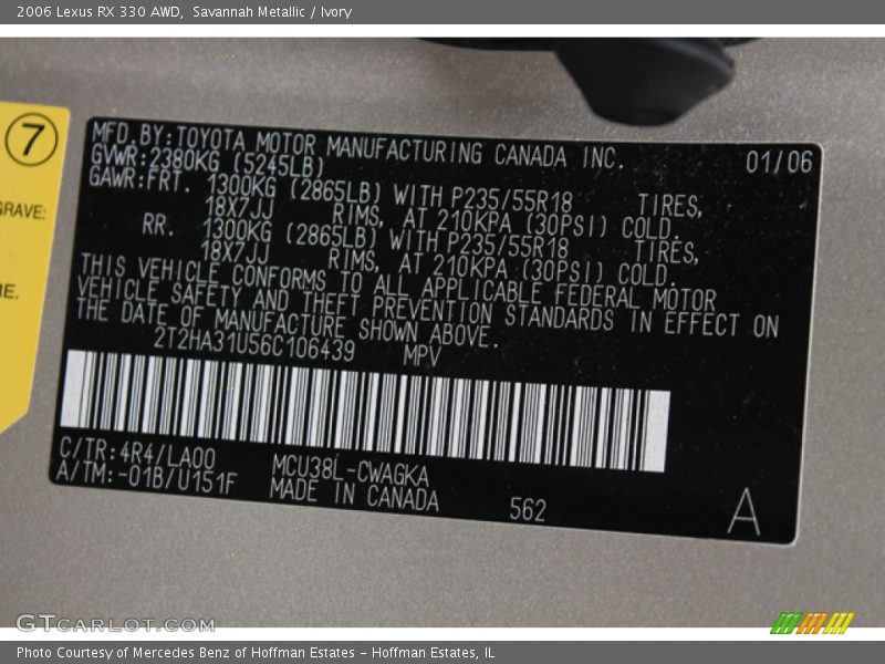Savannah Metallic / Ivory 2006 Lexus RX 330 AWD