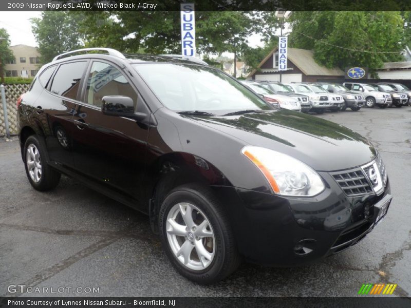 Wicked Black / Gray 2009 Nissan Rogue SL AWD