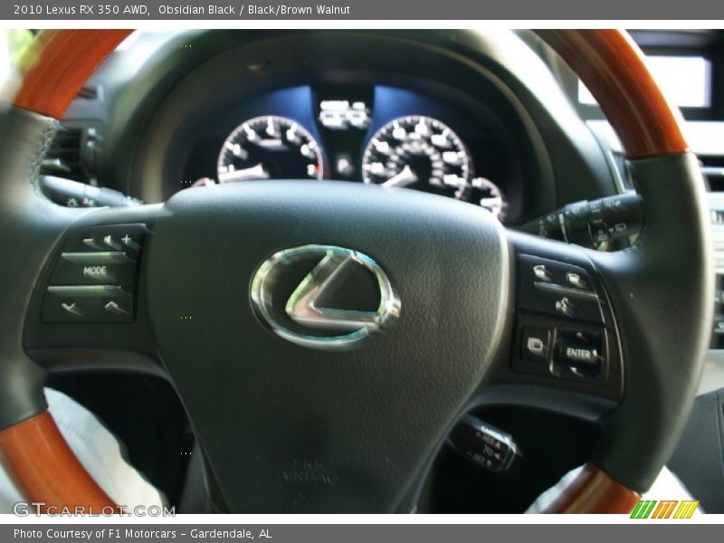 Obsidian Black / Black/Brown Walnut 2010 Lexus RX 350 AWD