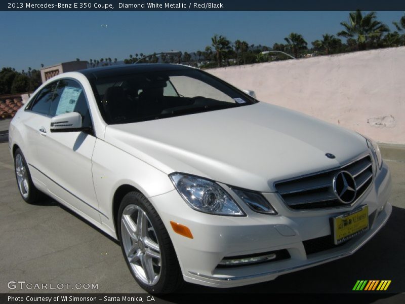 Diamond White Metallic / Red/Black 2013 Mercedes-Benz E 350 Coupe