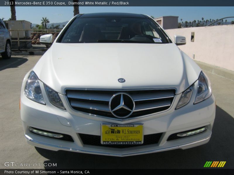 Diamond White Metallic / Red/Black 2013 Mercedes-Benz E 350 Coupe