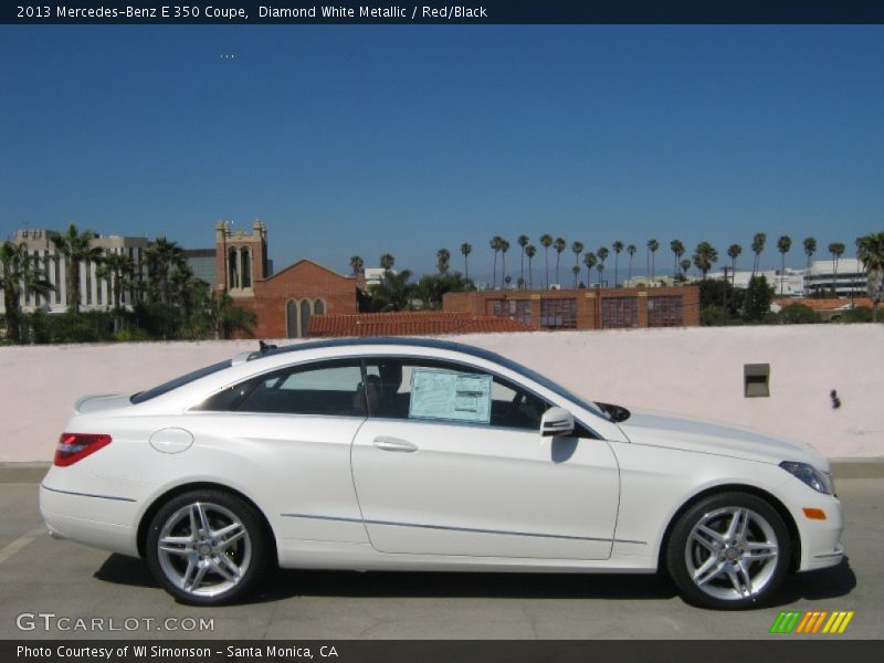 Diamond White Metallic / Red/Black 2013 Mercedes-Benz E 350 Coupe