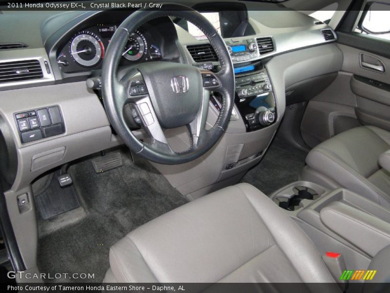 Crystal Black Pearl / Gray 2011 Honda Odyssey EX-L