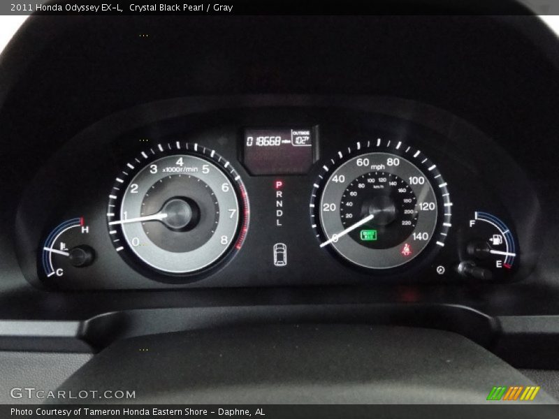 Crystal Black Pearl / Gray 2011 Honda Odyssey EX-L