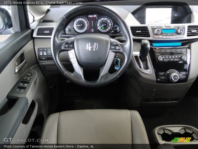 Crystal Black Pearl / Gray 2011 Honda Odyssey EX-L