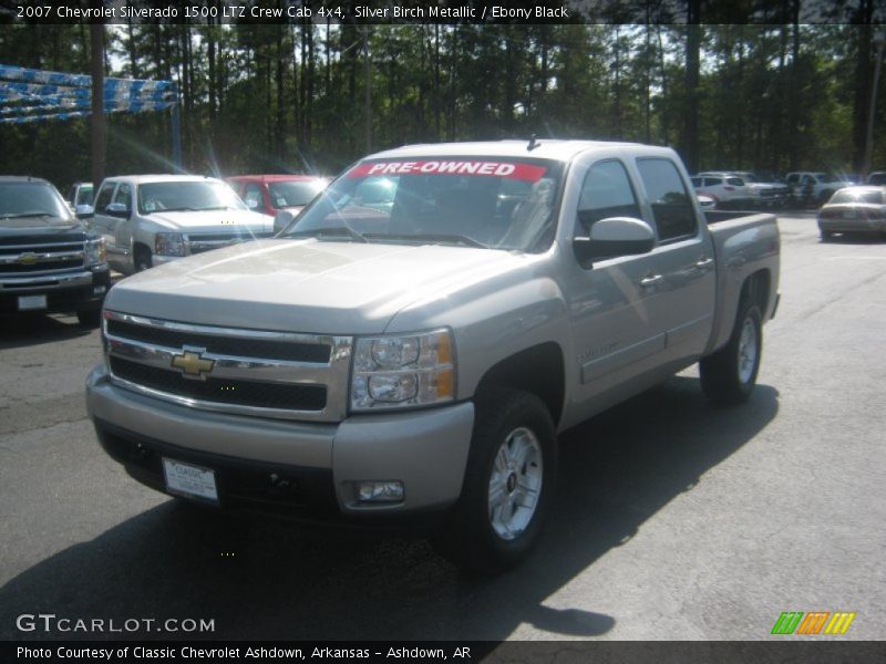 Silver Birch Metallic / Ebony Black 2007 Chevrolet Silverado 1500 LTZ Crew Cab 4x4