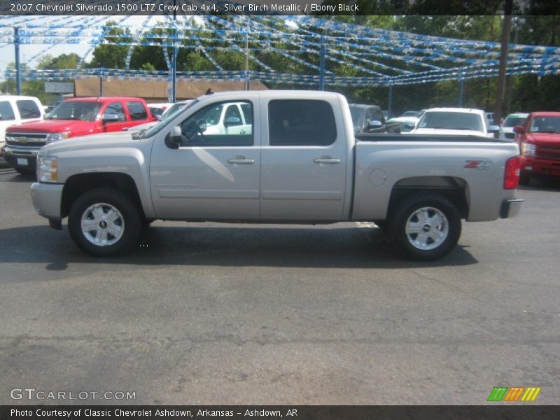 Silver Birch Metallic / Ebony Black 2007 Chevrolet Silverado 1500 LTZ Crew Cab 4x4