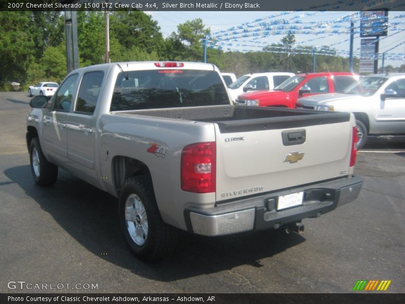 Silver Birch Metallic / Ebony Black 2007 Chevrolet Silverado 1500 LTZ Crew Cab 4x4
