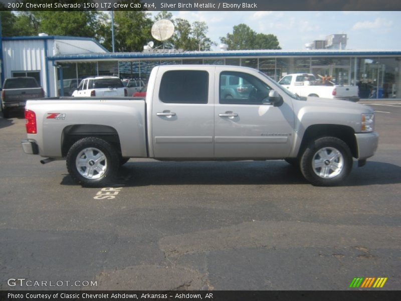 Silver Birch Metallic / Ebony Black 2007 Chevrolet Silverado 1500 LTZ Crew Cab 4x4