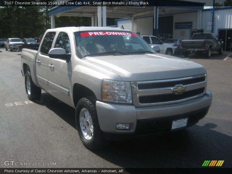 Silver Birch Metallic / Ebony Black 2007 Chevrolet Silverado 1500 LTZ Crew Cab 4x4