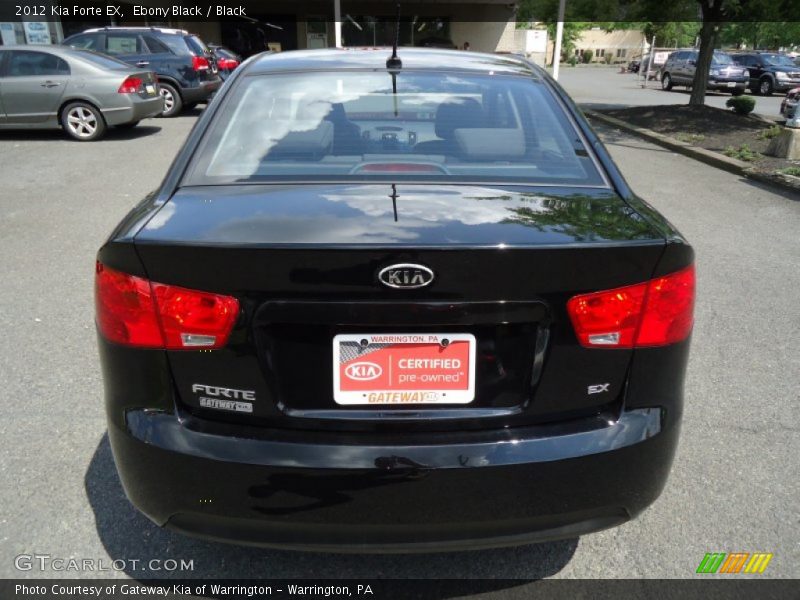 Ebony Black / Black 2012 Kia Forte EX