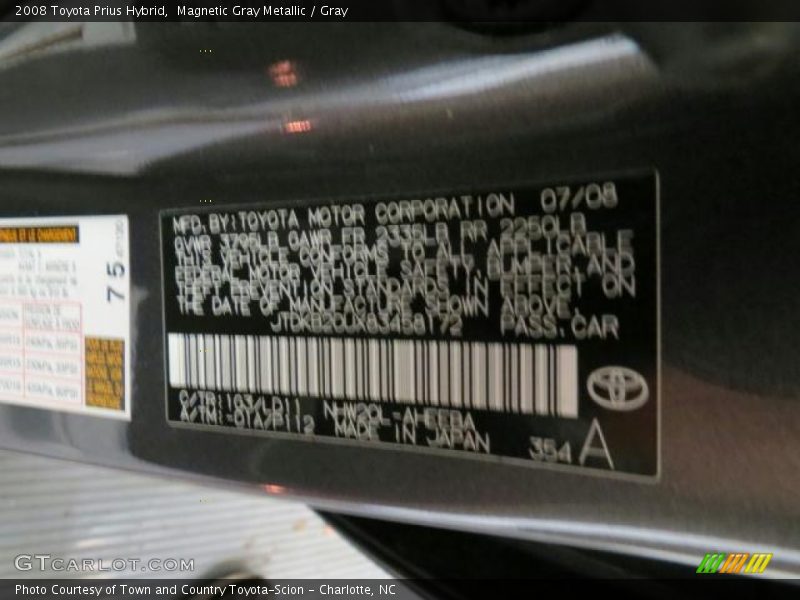 Magnetic Gray Metallic / Gray 2008 Toyota Prius Hybrid