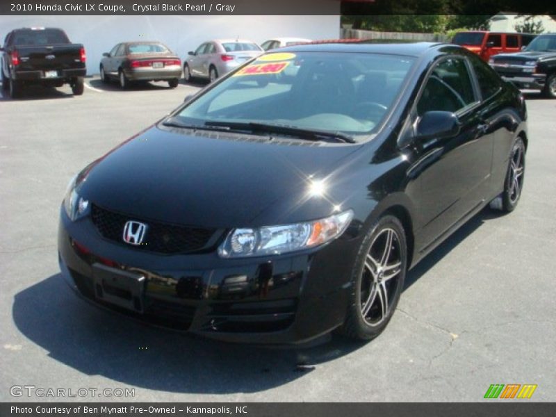 Crystal Black Pearl / Gray 2010 Honda Civic LX Coupe