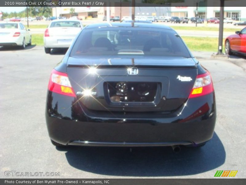 Crystal Black Pearl / Gray 2010 Honda Civic LX Coupe