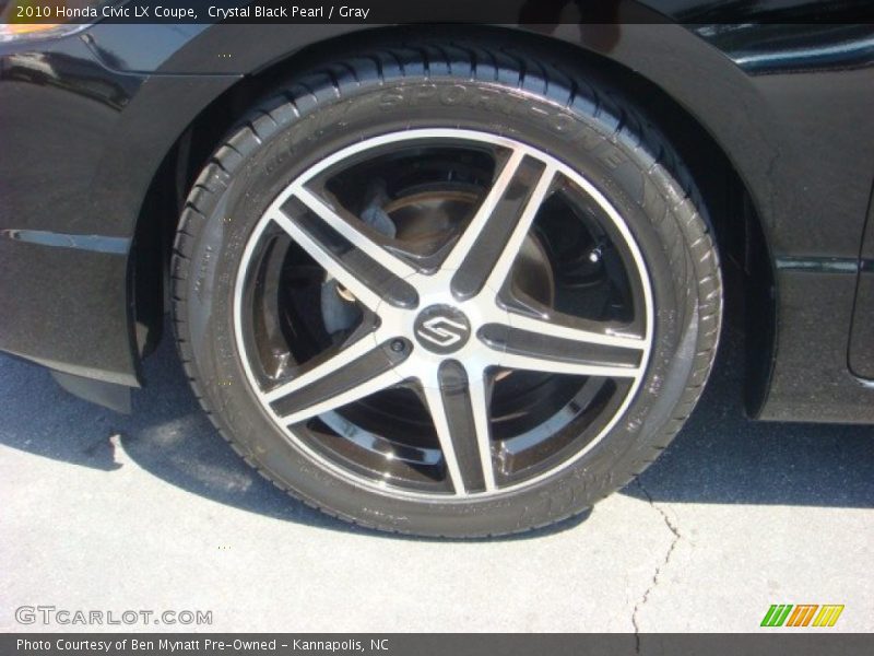 Crystal Black Pearl / Gray 2010 Honda Civic LX Coupe
