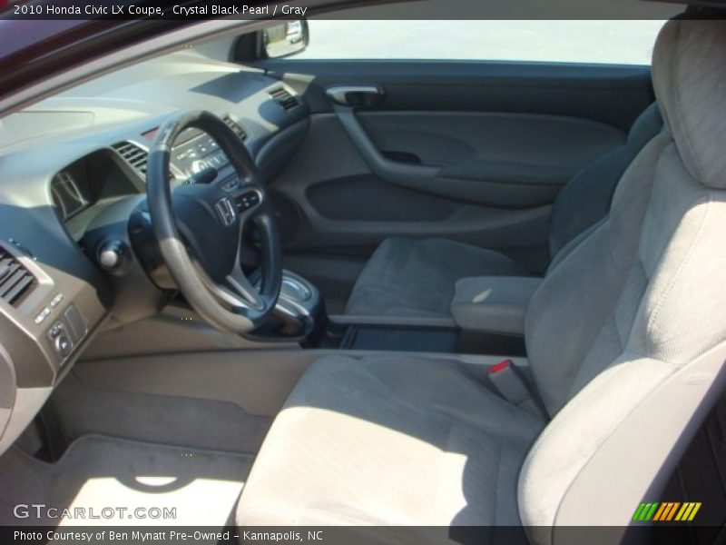 Crystal Black Pearl / Gray 2010 Honda Civic LX Coupe