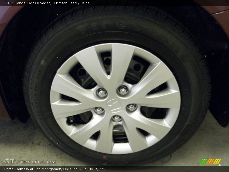 Crimson Pearl / Beige 2012 Honda Civic LX Sedan
