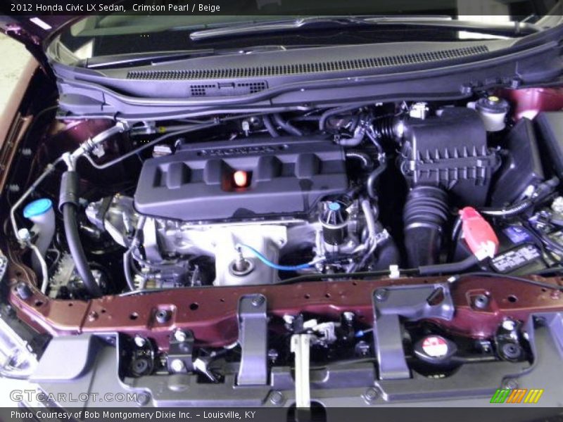 Crimson Pearl / Beige 2012 Honda Civic LX Sedan