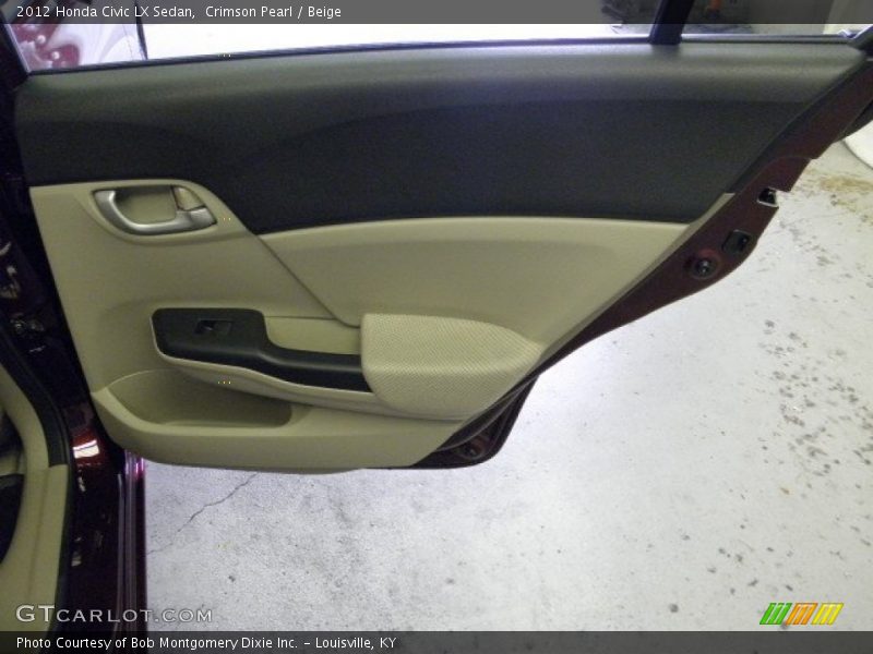 Crimson Pearl / Beige 2012 Honda Civic LX Sedan