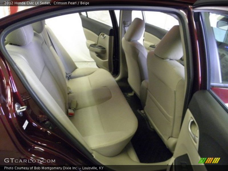 Crimson Pearl / Beige 2012 Honda Civic LX Sedan