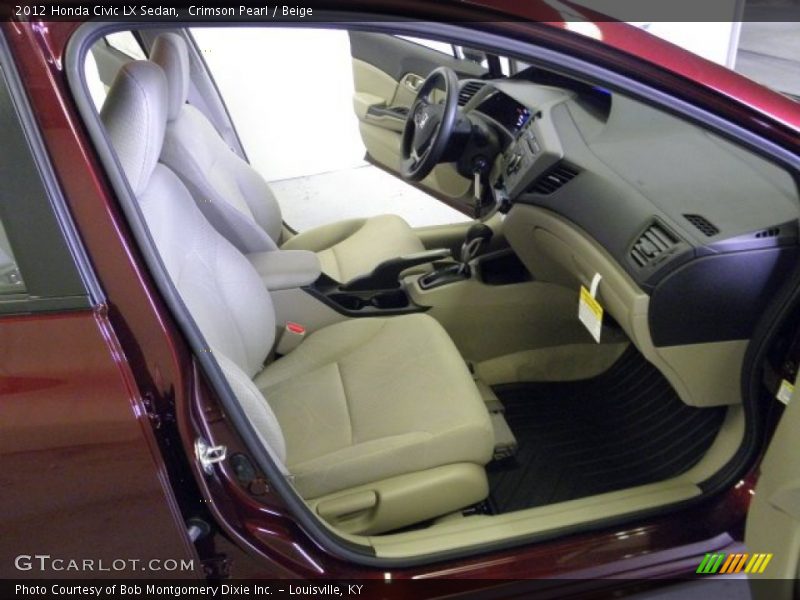 Crimson Pearl / Beige 2012 Honda Civic LX Sedan