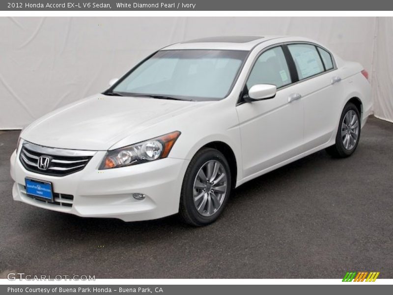 White Diamond Pearl / Ivory 2012 Honda Accord EX-L V6 Sedan