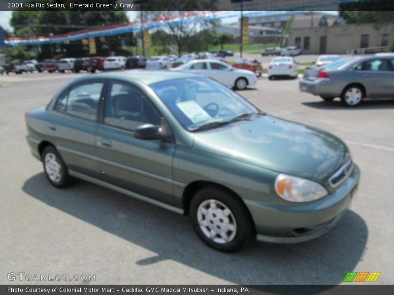 Emerald Green / Gray 2001 Kia Rio Sedan