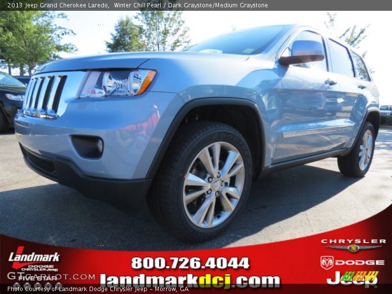 Winter Chill Pearl / Dark Graystone/Medium Graystone 2013 Jeep Grand Cherokee Laredo