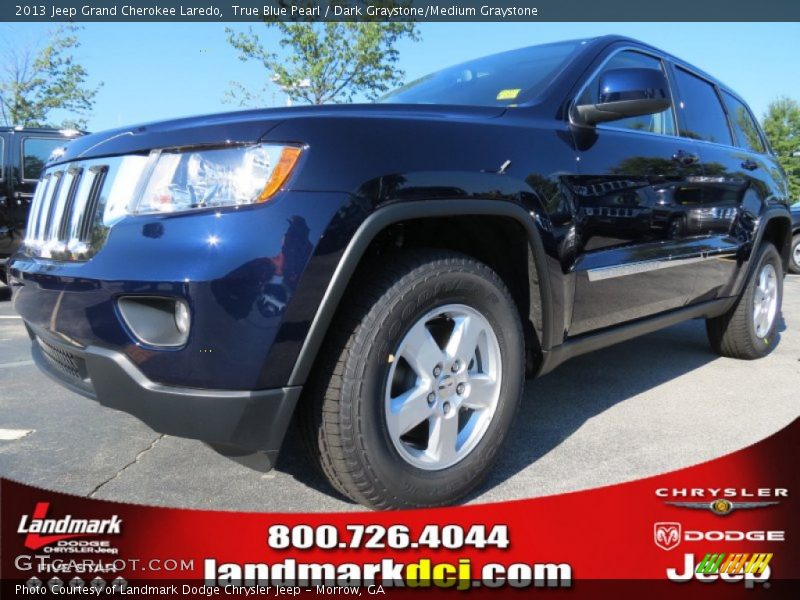 True Blue Pearl / Dark Graystone/Medium Graystone 2013 Jeep Grand Cherokee Laredo