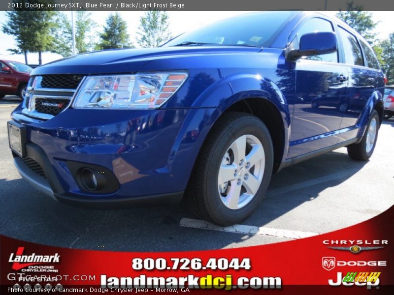Blue Pearl / Black/Light Frost Beige 2012 Dodge Journey SXT