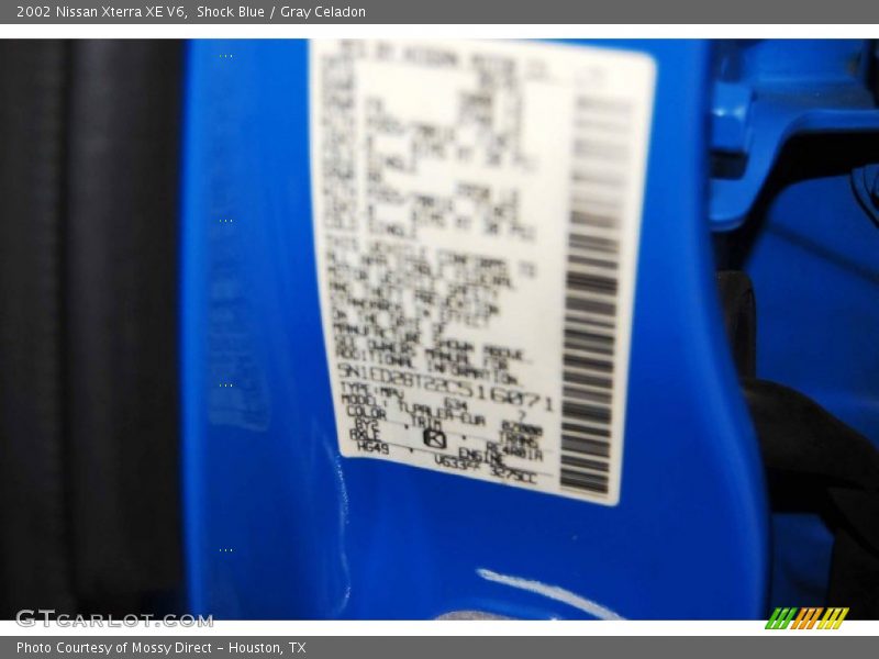 Shock Blue / Gray Celadon 2002 Nissan Xterra XE V6