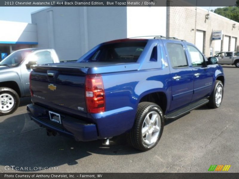 Blue Topaz Metallic / Ebony 2013 Chevrolet Avalanche LT 4x4 Black Diamond Edition