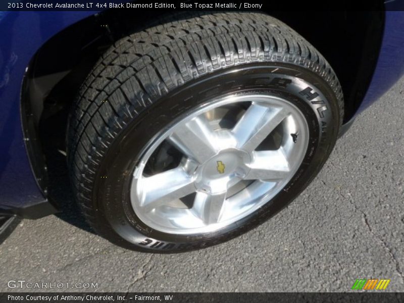 Blue Topaz Metallic / Ebony 2013 Chevrolet Avalanche LT 4x4 Black Diamond Edition