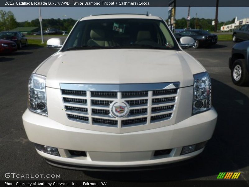 White Diamond Tricoat / Cashmere/Cocoa 2013 Cadillac Escalade Luxury AWD