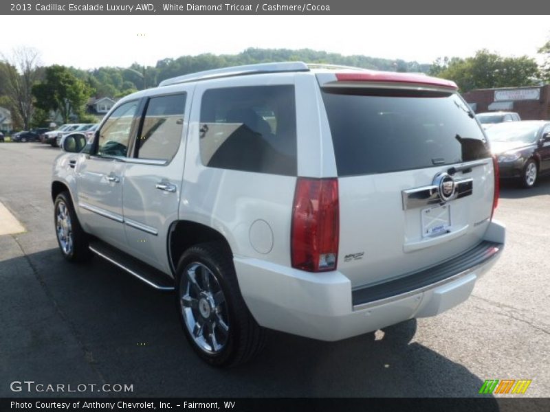 White Diamond Tricoat / Cashmere/Cocoa 2013 Cadillac Escalade Luxury AWD